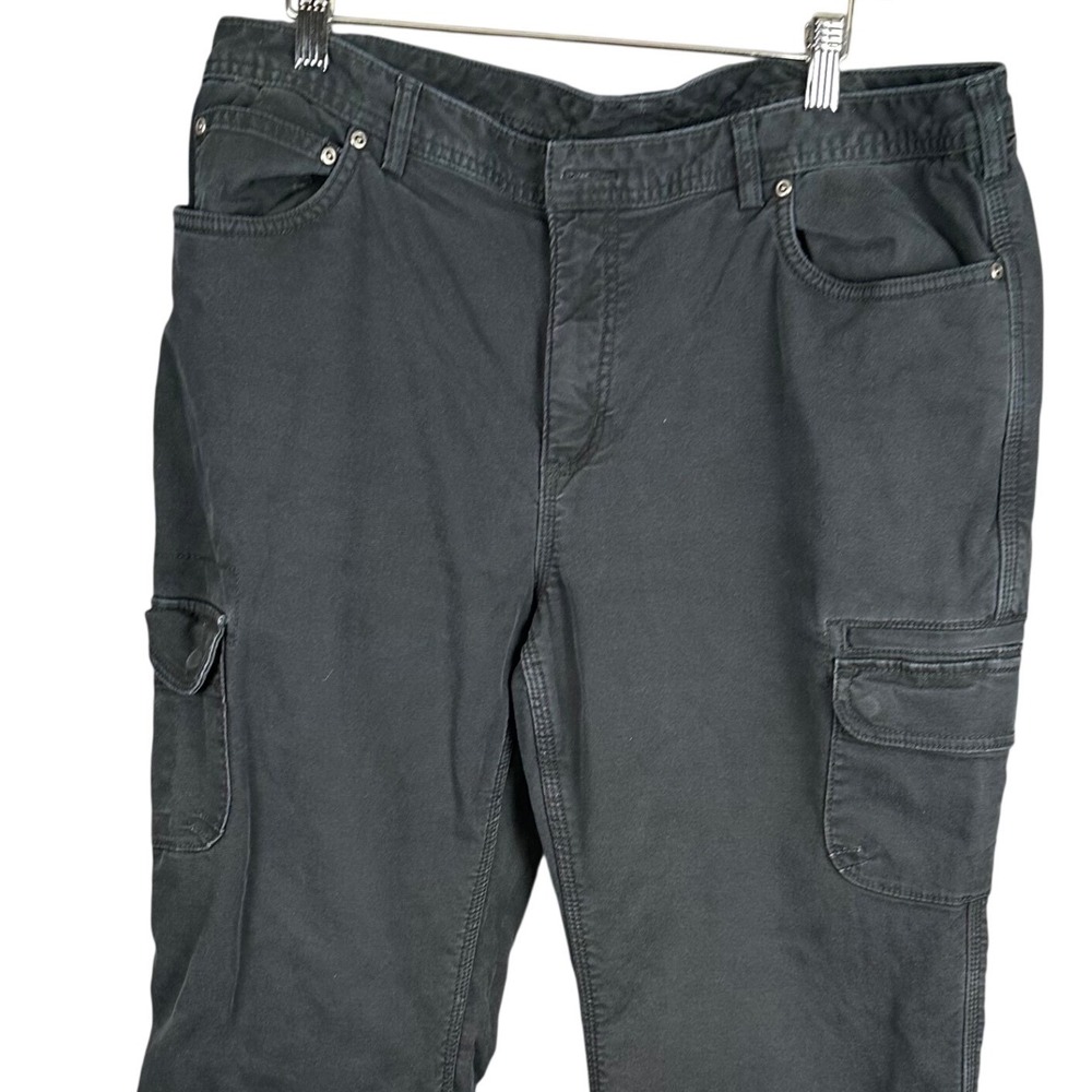 Duluth Trading Co Fleece Lined Cargo Pants Mens 18x29 Black Work Pants Cotton